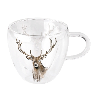 Vaso de cristal ciervo rojo