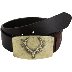 AKAH Accesorios para caza y actividades al aire libre von AKAH Cinturón de caza con astas HOUSE OF HUNTING de cuero de búfalo 87656001