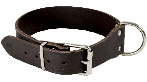 AKAH collar de cuero de silla de montar remachado extra ancho