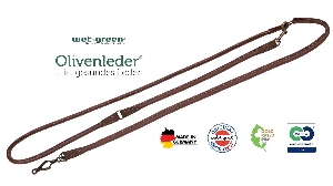 AKAH Olivenleder Umhängeleine rundgenäht